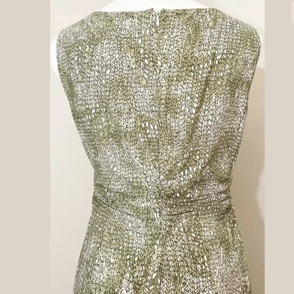 Adrianna Papell Olive Green and Silver Embellished Sheath Dress - Picture 6 of 8